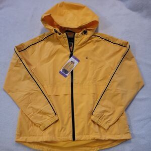 Tommy Hilfiger Women’s Hooded Windbreaker Jacket Yellow Sz XS NWT Lightweight